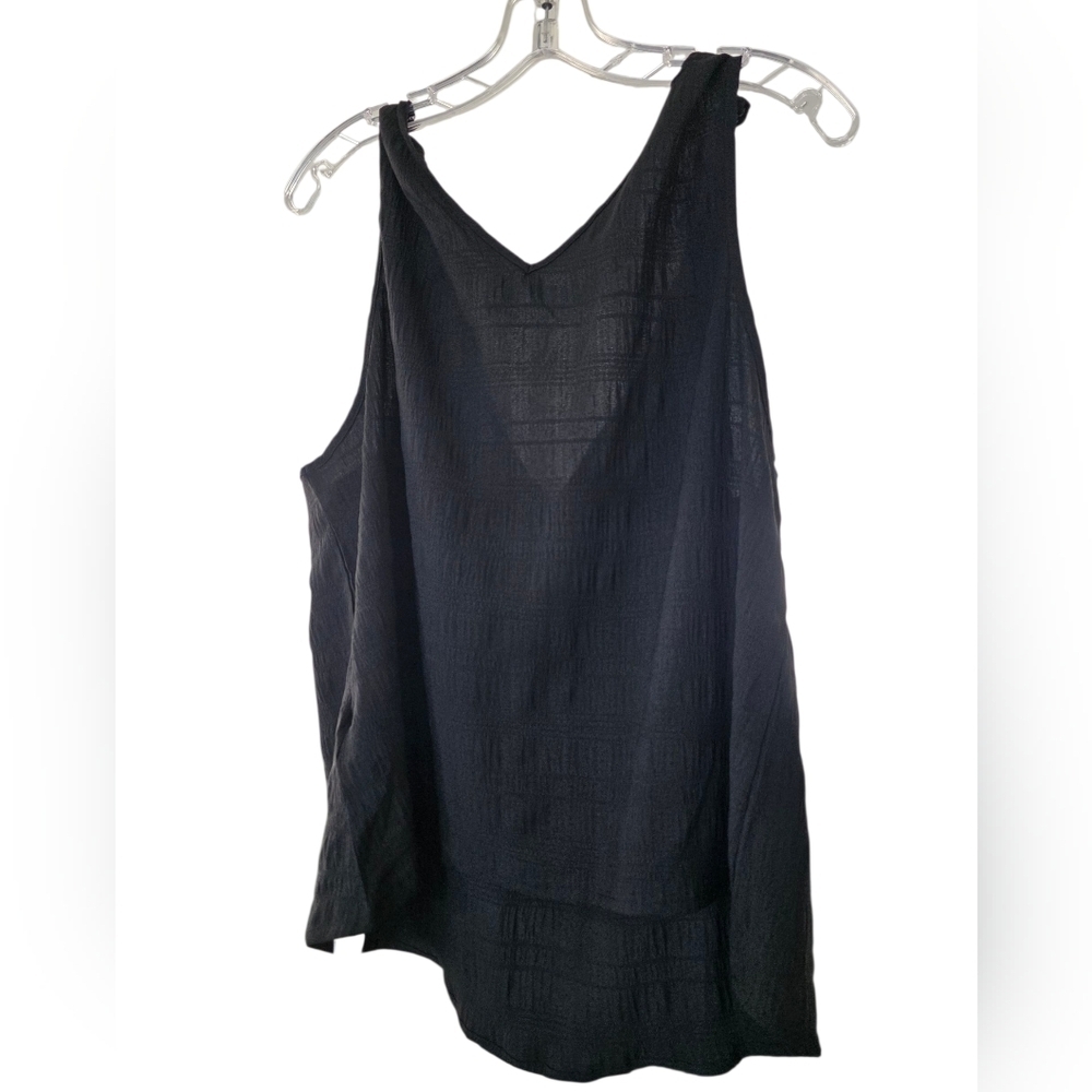 ❤️ 3 For 15 SHEIN Black Sheer Tank With Knotted Shoulder Straps Size 1XL